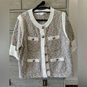 VERONICA BEARD SHORT SLEEVE SWEATER JACKET